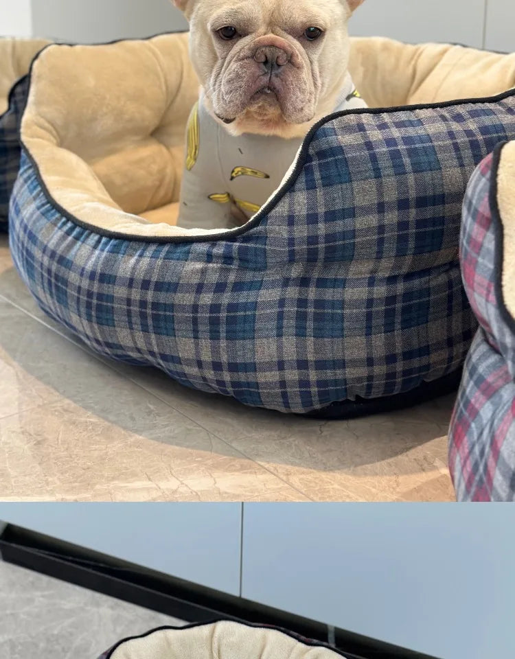 Deep Sleep Dog House High Back Warm Donut Bed for Small Medium Dogs Thick Plush Winter Bed for Teddy French Bulldog Puppies Cats