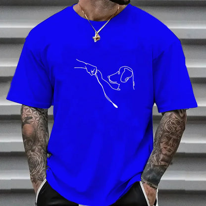 the FIST PUMP PAW PUMP - New for Men 100% Cotton Casual Sports Loose Fit Funny Dog First Print Round Neck Short Sleeved T-Shirt Top