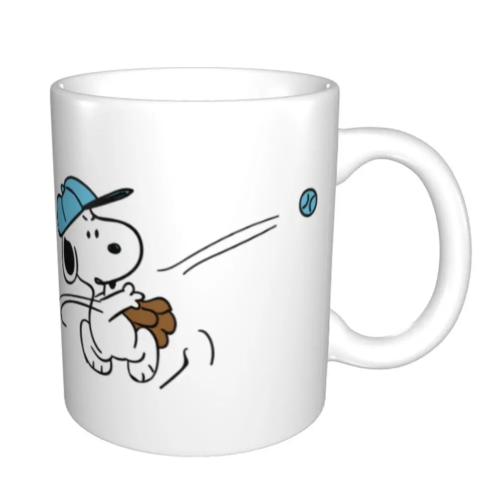 Manga Snoopy Woodstock Cartoon Dog Coffee Mug DIY Customized Ceramic Tea Milk Mug