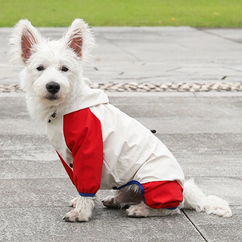Towable Puppy Dog Raincoat Waterproof Pet Jumpsuit for Small Dogs Pomeranian Poodle Maltese Rain Coats Overalls mascotas Clothes