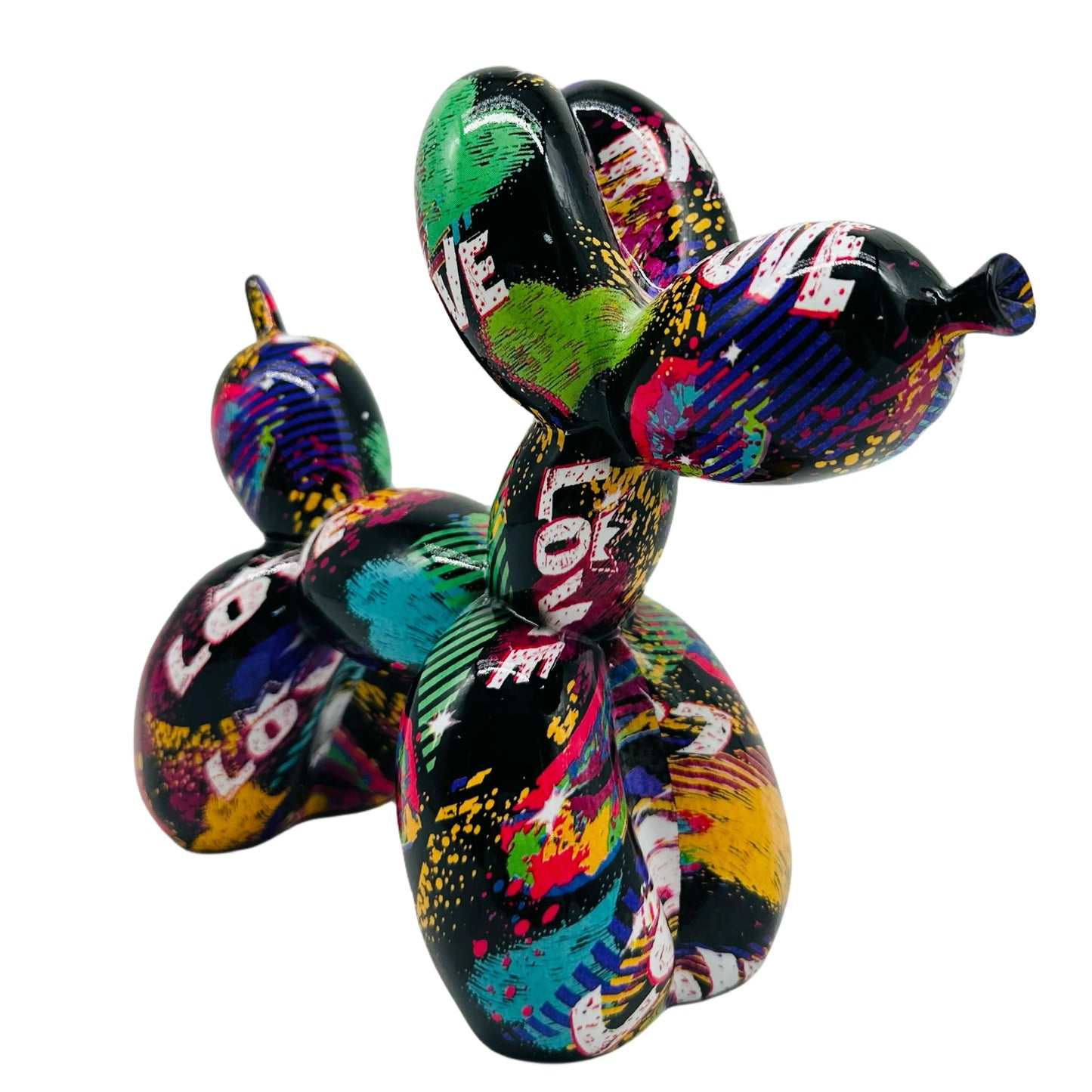 Resin LOVE Balloon Dog Statue,Hip-Hop Art Decor, Alphabet Animal Theme, Indoor & Outdoor Ornament for Valentine'S & Mother'S Day