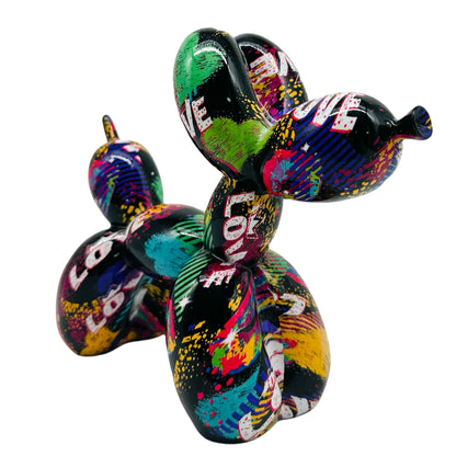 Resin LOVE Balloon Dog Statue,Hip-Hop Art Decor, Alphabet Animal Theme, Indoor & Outdoor Ornament for Valentine'S & Mother'S Day