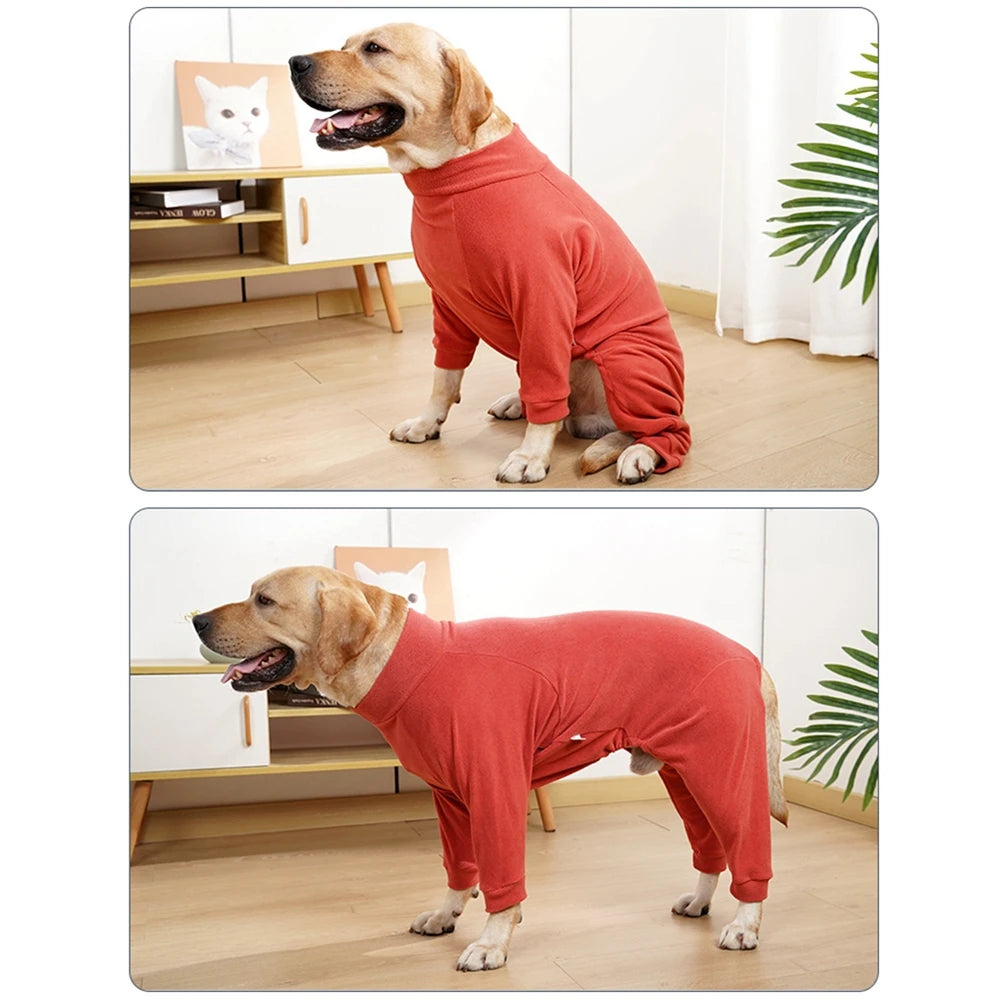 4-Legs Dog Coats Warm Fleece Clothes for Small Medium Large Dogs Dog Cold Weather Outfit Full Body Cover Dog Snowsuit