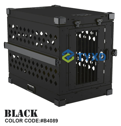 the ALUMINUM DOG CRATE - Impact Strong German Shepherd XL/Large Aluminum Collapsible Dog Travel Crate, Extra Large Folding Animal Cage