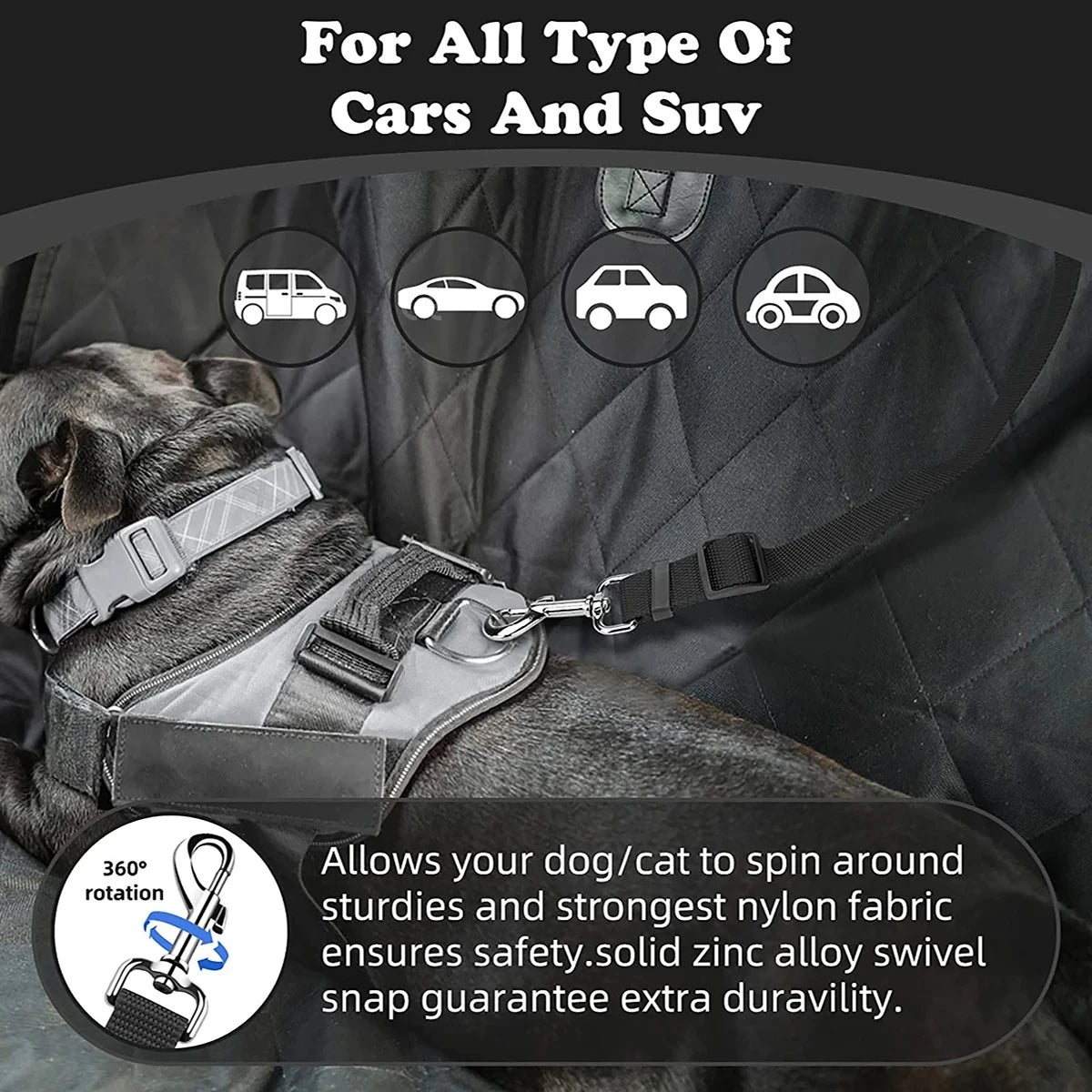 the DOGGY SEAT BELT - 1PC Pet Dog and Cat Seat Belt, Car Headrest Restraint, Adjustable Safety Rope, Car Seat Belt