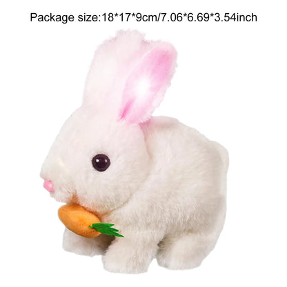 New Simulation Electric Rabbit Pet Toys Cute Electric Rabbit Interactive Toys Gift for Toddlers Birthday Plush Carrot Bunny Toys