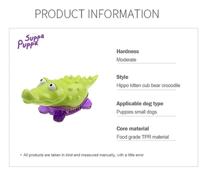 GIGWI Suppa Puppa Series Q Pet Toys Kitten Crocodile Fox Raccoon for Puppy Molar Sounding Toys Bite Resistance Dog Accessories