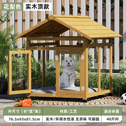 the ZEN DOGHOUSE - Doghouse Outdoor Warm and Rainproof Four-Season Universal Dog Cage, Outdoor Pet Nest Villa, Small Medium and Large Dog Sleeping