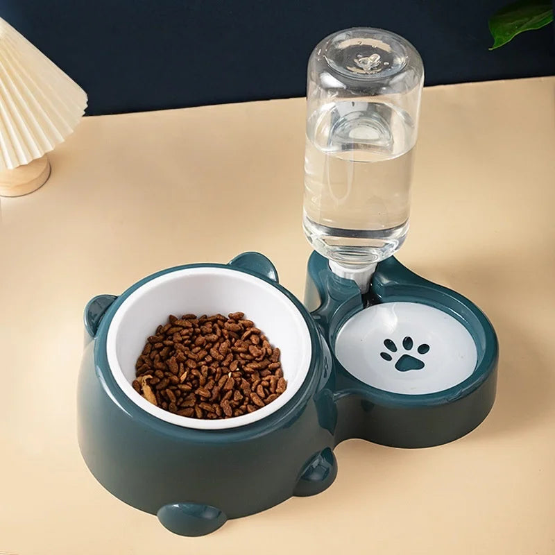 Cat Bowl 2-in-1 Drinking Water Dog Food Pot Water Bowl Rice Pot Pet Supplies Cat Bowl Pet Drinking Water Feeding Integration