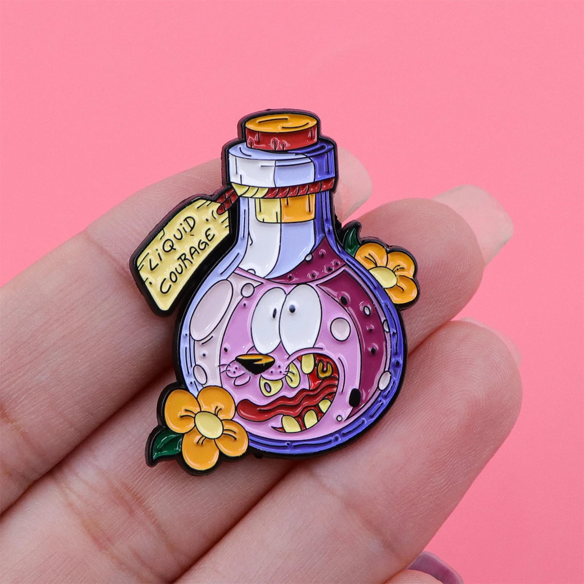 Cowardly Hero Dogs Enamel Pins Anime Figures Badges Metal Lapel Brooch For Backpacks Brooches Fashion Jewelry Accessories Gifts