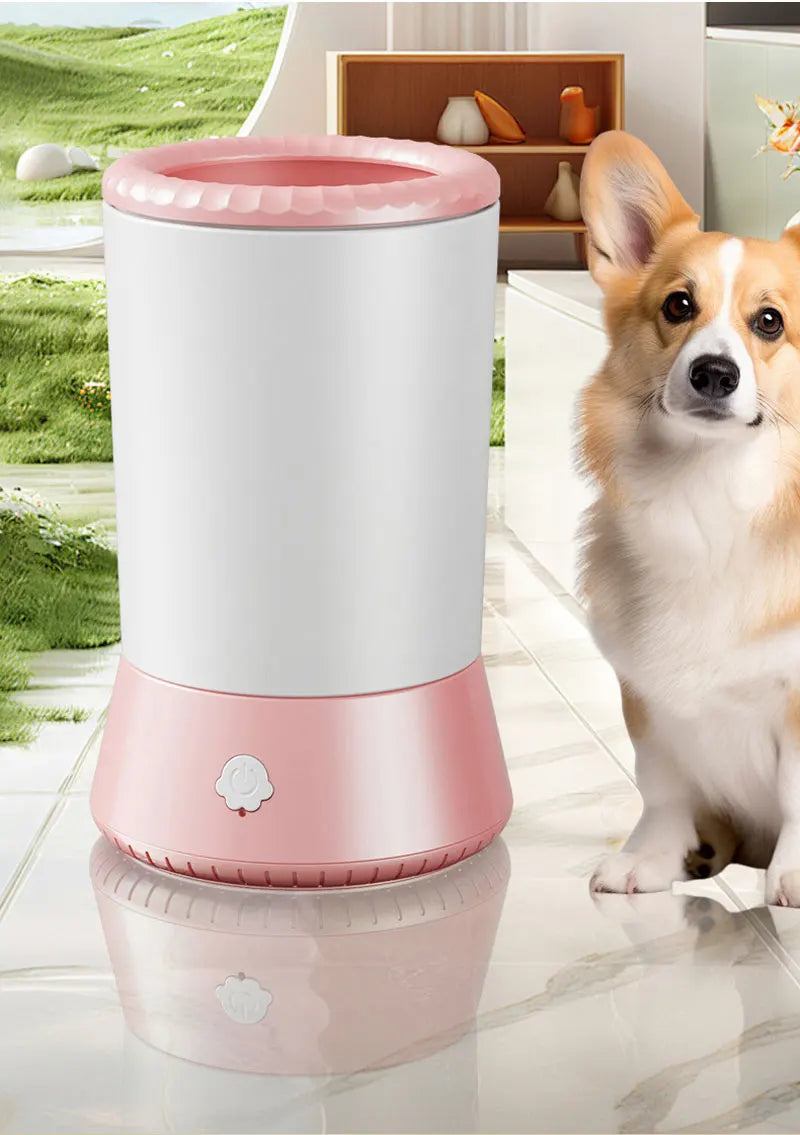 the PAW WASHER - Electric Pet Paw Washer Cup, Portable Dog Paw Cleaner, Portable Foot Washer Cup, Comfortable Foot Cleaning Machine, Dog Brushes