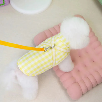 Warm Winter Pet Dog Clothes Plaid Parkas Dog Outdoor Coat Traction Pet Coat Vest Teddy Bear Small Dog Jackets Puppy Clothing