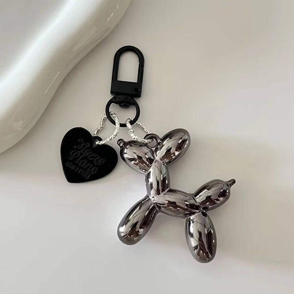 Cute Acrylic Cartoon Balloon Dog Keychains for Women Y2k Bag Pendant Couple Car Key Chains Jewelry Gift Decoration Accessories