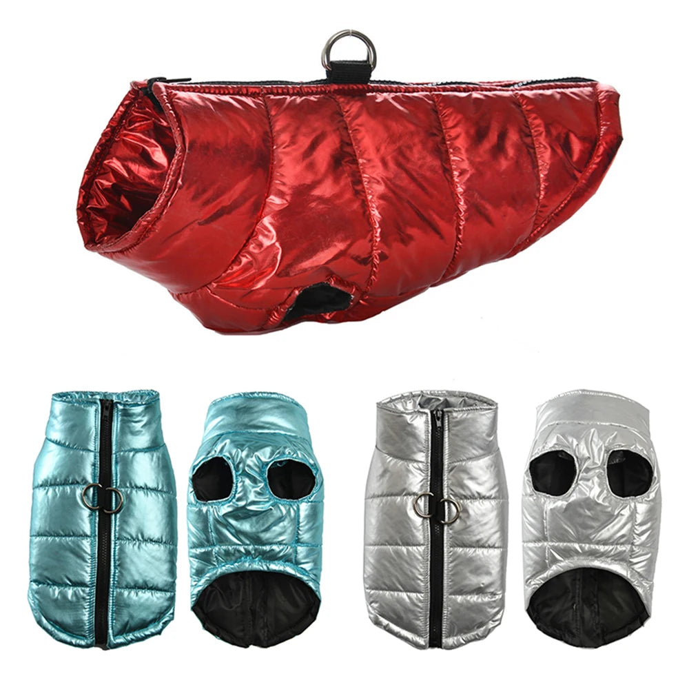 Waterproof Pet Jacket Winter Warm Dog Clothing Outdoor High Neck Vest Coat With D-ring For Small Medium Dogs Cats Chihuahua