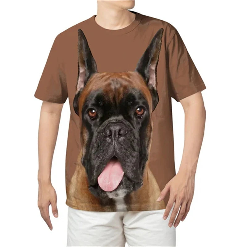 the BULL-TERRIER - Summer Bull-Terrier Dog Graphic 3D Print T-Shirts, Men/Women Dog Animal T-Shirt, Short Sleeve Oversized Kids Tee Top