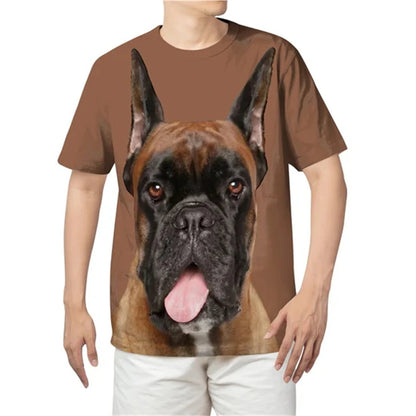 the BULL-TERRIER - Summer Bull-Terrier Dog Graphic 3D Print T-Shirts, Men/Women Dog Animal T-Shirt, Short Sleeve Oversized Kids Tee Top