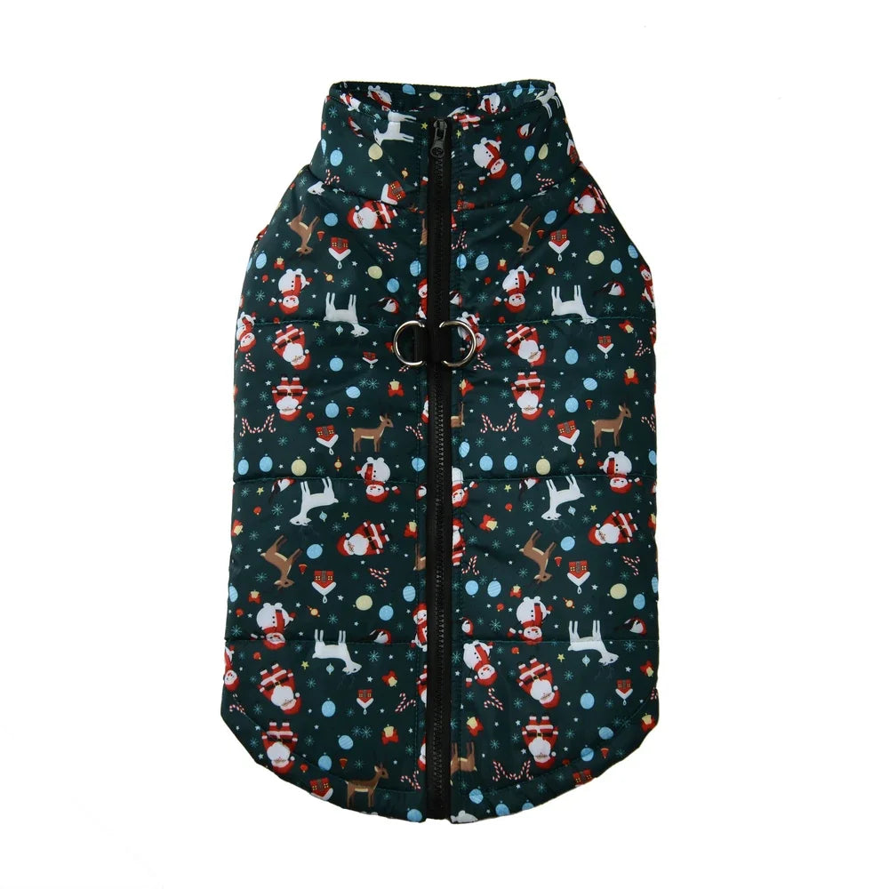 Dog Jacket Warm Winter Pet Clothes For Small Medium Dogs Cats Leopard Print Chihuahua Yorkie Vest Coat With D-ring Puppy Costume