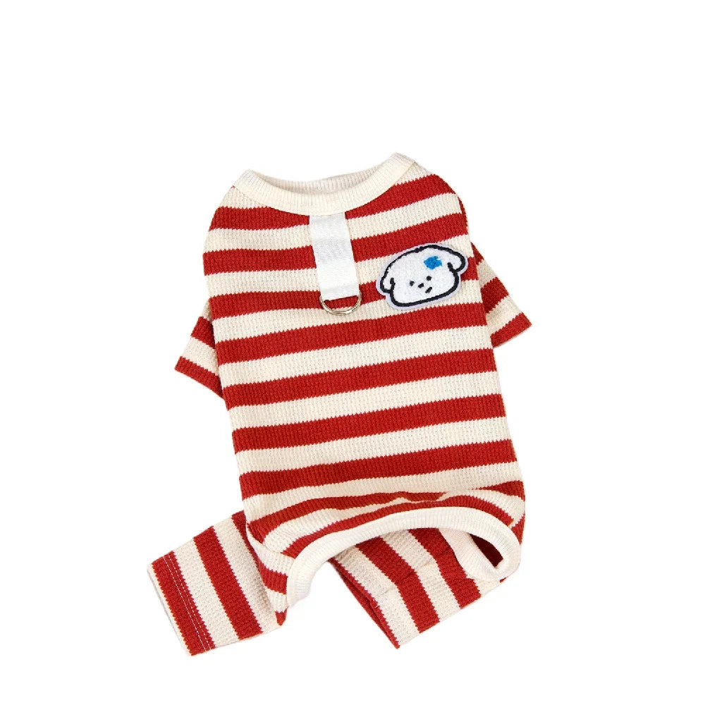 Pure-Cotton Dog Clothes Boy&Girl Dog Pajamas For Small Medium Dogs Puppy Kitten Jumpsuit Pijamas Chiwawa Yorkie 4 Legs Flexible