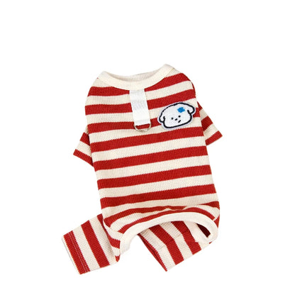 Pure-Cotton Dog Clothes Boy&Girl Dog Pajamas For Small Medium Dogs Puppy Kitten Jumpsuit Pijamas Chiwawa Yorkie 4 Legs Flexible