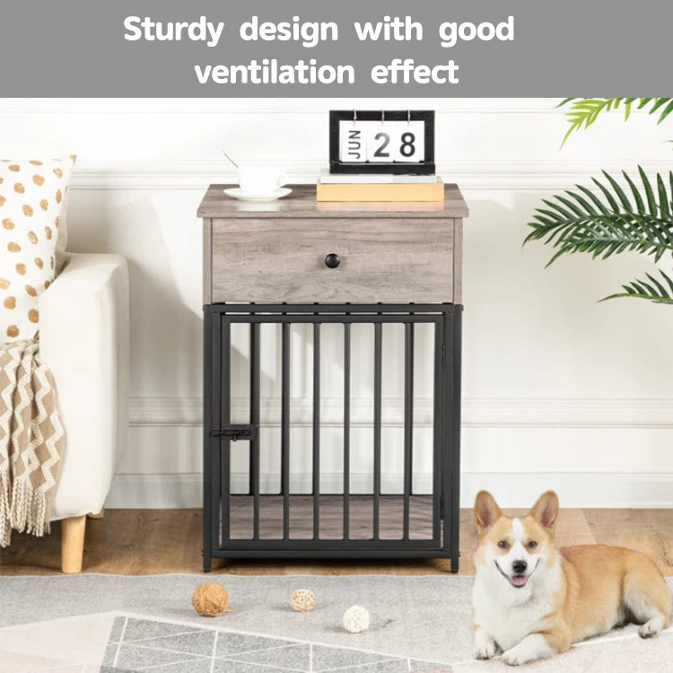 New Age Dog Crate Decorative Metal Kennels Large Dog Cages With Drawer Furniture Dog Wooden Houses