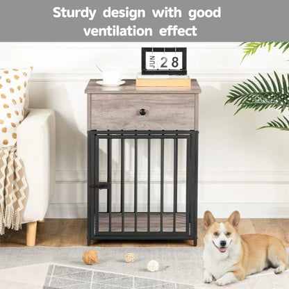 New Age Dog Crate Decorative Metal Kennels Large Dog Cages With Drawer Furniture Dog Wooden Houses