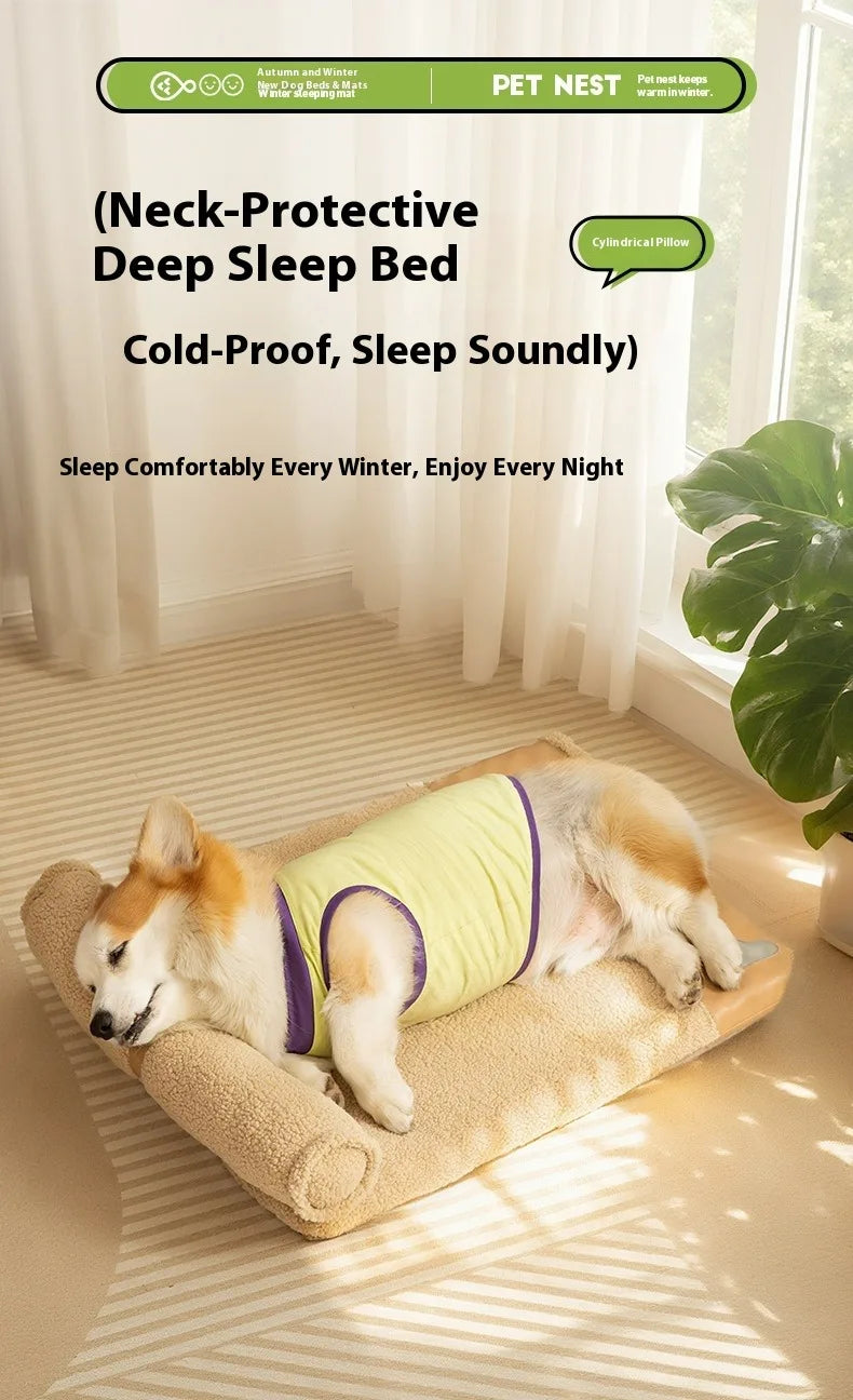 Four Seasons Dog Cat Bed Orthopedic Memory Foam Machine Washable Removable Cover All Season Comfort Mat for Small Medium Large