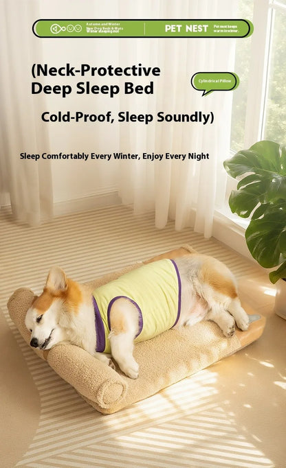 Four Seasons Dog Cat Bed Orthopedic Memory Foam Machine Washable Removable Cover All Season Comfort Mat for Small Medium Large