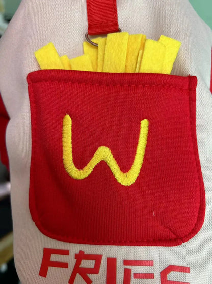 Pet Leash Little Dog Clothes Schnauzer Hoodie Autumn Small Dog Pocket French Fries with Plush Pullover Top Puppy Clothes