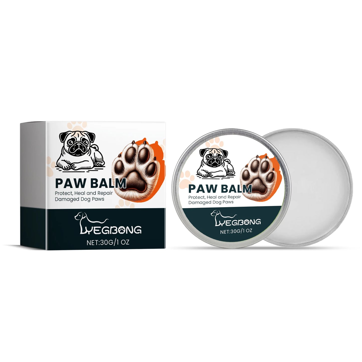 the PAW BALM - Paw Balm Repair, Damaged Dog Paws, Anti-Crack Increase Elasticity Strengthen Paw Health, Reduce Dryness Moisturizing Pet Care 30g