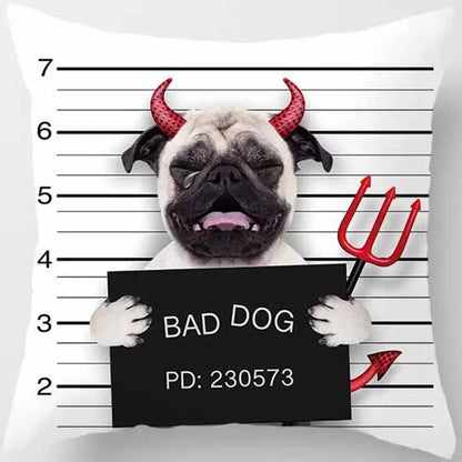 Funny Cartoon Dog Print Pillowcase Home Decor Car Sofa Cushion Cover (45cm*45cm)