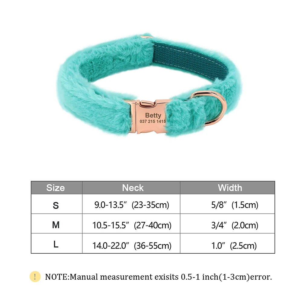 the COZY CREST PERSONALIZED COLLAR - Custom Dog Collar, Soft Velvet Dog Collars, Winter Personalized Pet ID Tag Plush Necklace for Small to Large Dogs, Pug, Free Engraving