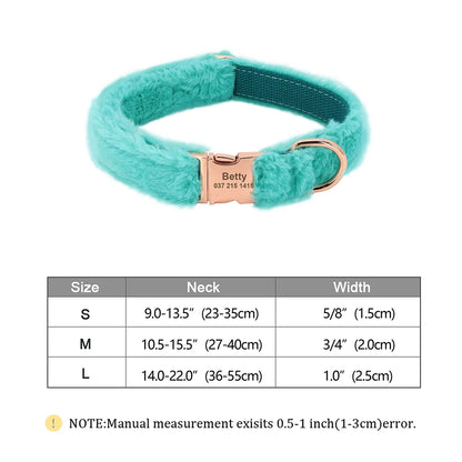 the COZY CREST PERSONALIZED COLLAR - Custom Dog Collar, Soft Velvet Dog Collars, Winter Personalized Pet ID Tag Plush Necklace for Small to Large Dogs, Pug, Free Engraving