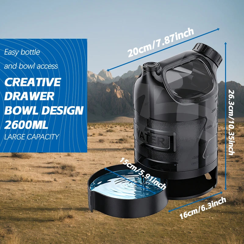 Portable 2.6L Dog Water Bottle, Large Capacity Hydration Flask for Outdoor Sports and Pet (Cat & Dog) Drinking Bottle