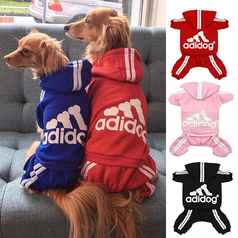 the ADIDOG - Winter Clothes for Small Dogs, Adidog Dog Hoodie Fleece Overalls for Small Breeds Dogs, Sport Puppy Sweatshirt 4 Legs, Dog Jumpsuit