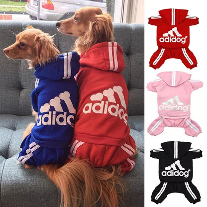 the ADIDOG - Winter Clothes for Small Dogs, Adidog Dog Hoodie Fleece Overalls for Small Breeds Dogs, Sport Puppy Sweatshirt 4 Legs, Dog Jumpsuit