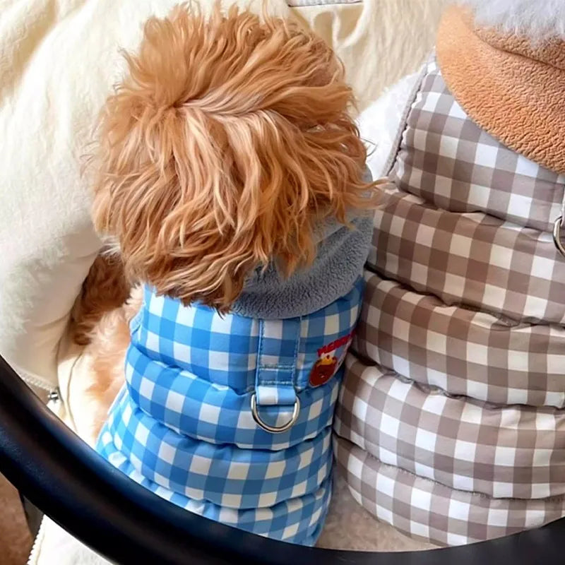 Cute Plaid Winter Dog Jacket Cotton Dog Hooded Coat Puppy Clothes Pet Warm Dog Costumes Chihuahua Dachshund Bichon Clothing 2025