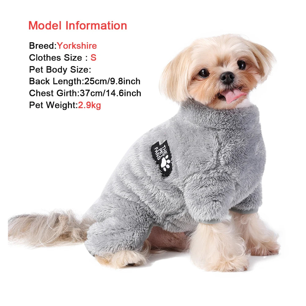 Winter Dog Jumpsuit Fleece Warm Pet Clothes For Small Medium Dogs Cats Soft Plush Pajamas Puppy Jacket Overalls Chihuahua Coat