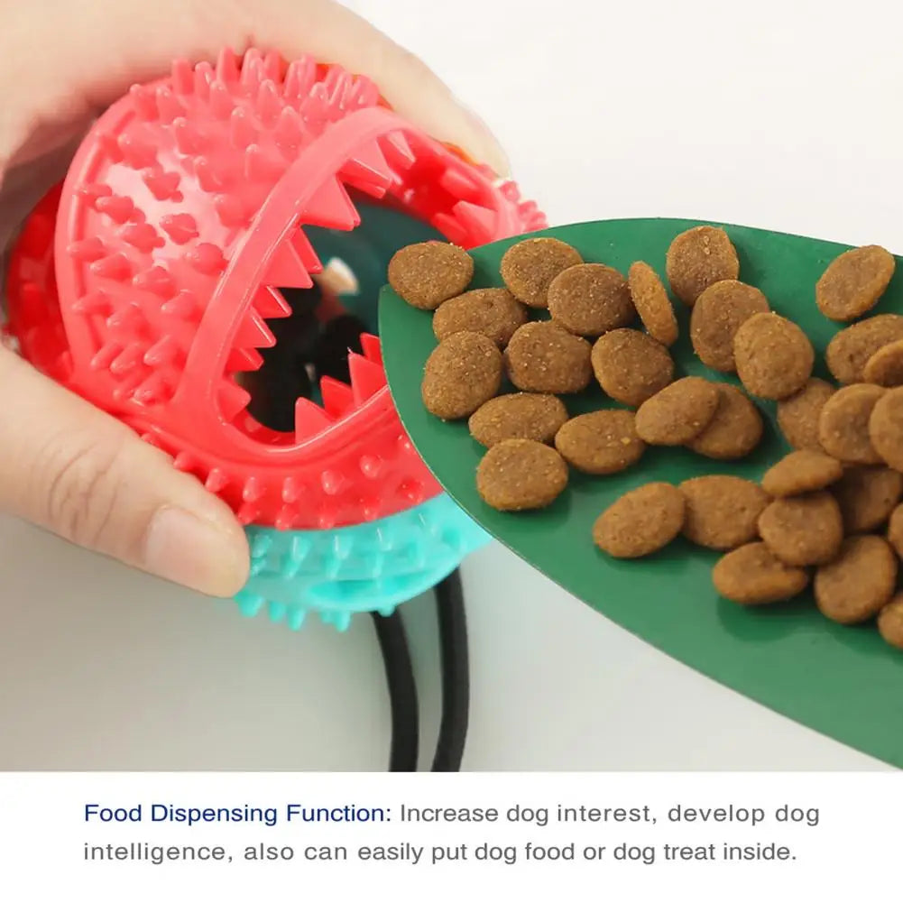 Dog Chew Toys for Aggressive Chewers Interactive Dog Suction Cup Toy Teething Rope Toy Dog Puzzle Treat Food Dispensing Ball Toy