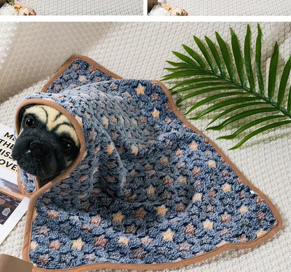 Soft Fluffy Coral Fleece Pet Sleeping Blanket Dog Blanket Warm Breathable Cat Cover Blanket Comfortable Dog Sleeping Sheet Mat