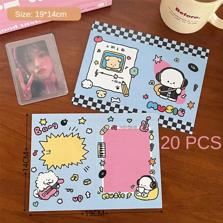 20 Pcs Cute Dog Folding Card Packaging Material Card Shipping Message Card Gift Packaging Greeting Card