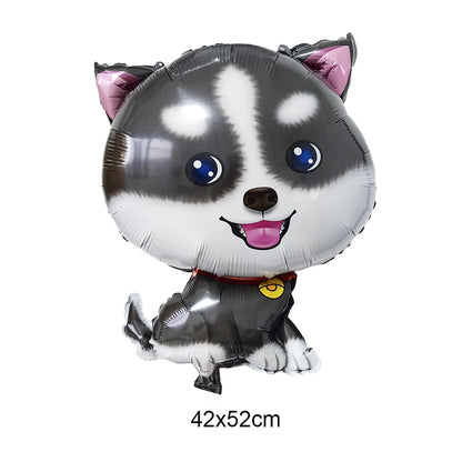 Dog Balloon Corgi Husky Puppy Foil Balloon Dog Paw Ballon Paw Print Balloons Dog Balloon for Puppy Birthday Decorations Supplies