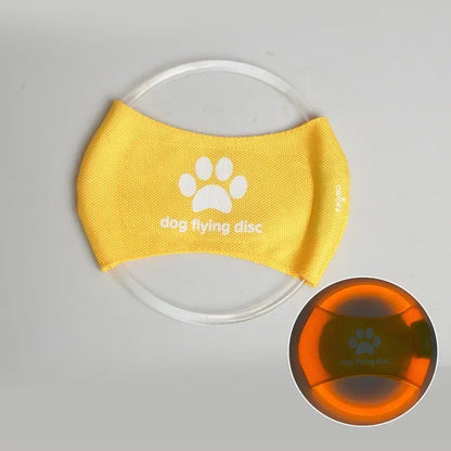 Dog Toy LED Glowing Rechargeable Disc Flying Toys with 3 Light Modes Pet Interactive Toys Training Throwing Dog Accessories