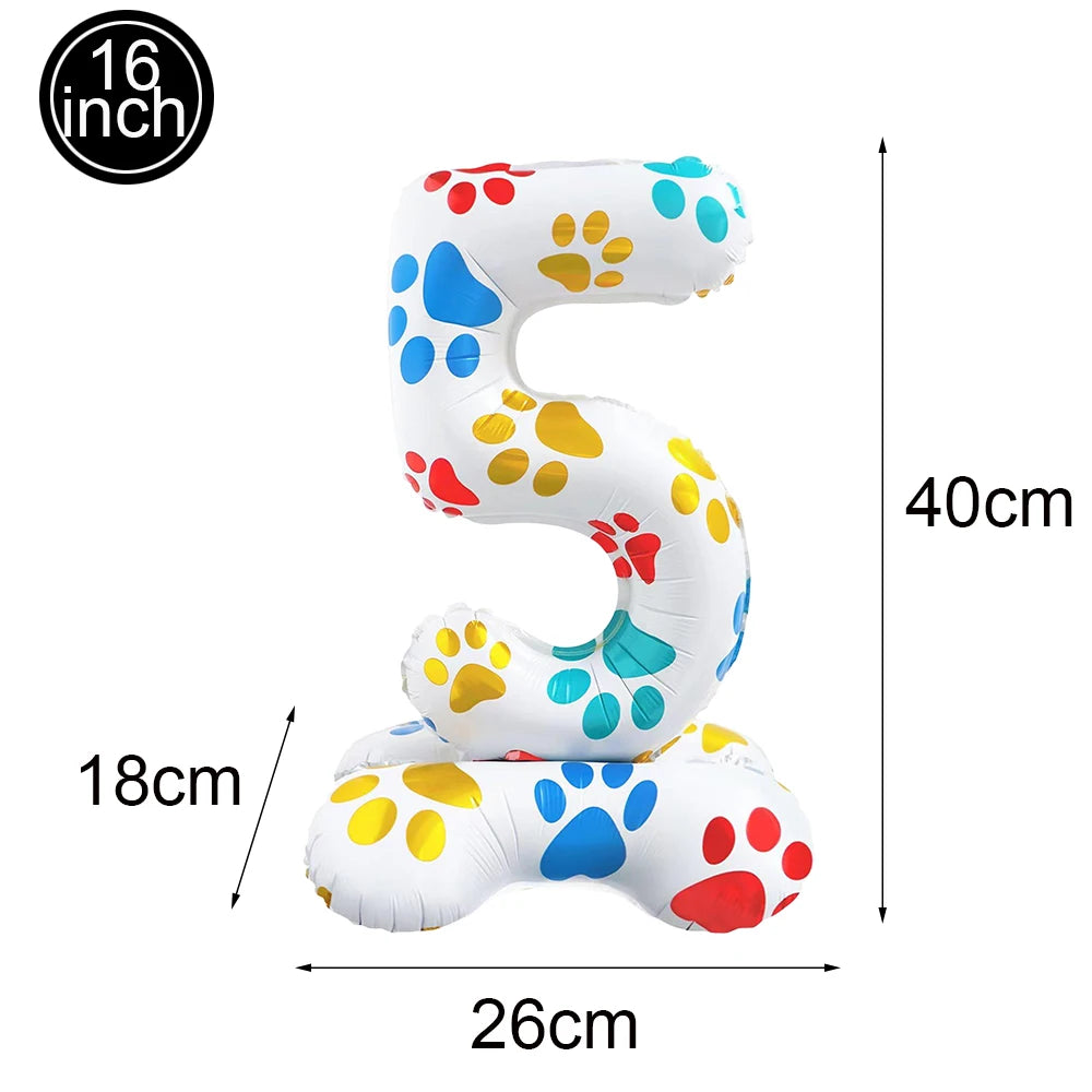 Dog Puppy Theme Party Tableware Color Paw Print Paper Cups Plates Banner 1st-3th Dog Birthday Party Baby Shower Decor
