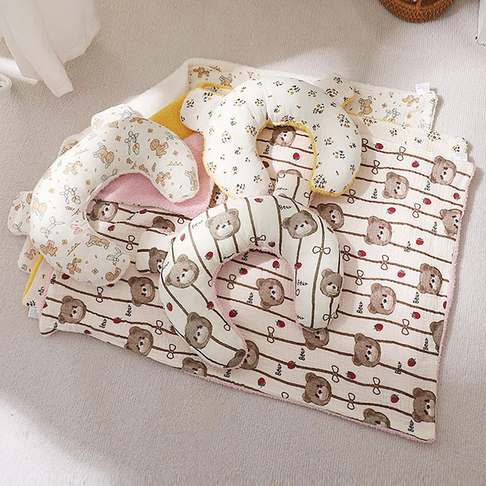 Cozy Dog Bed Pillow with Matching Blanket Reversible Plush Pillow  Blanket Combo Non-Slip Pet Mat for Crates, Floors, or Travel