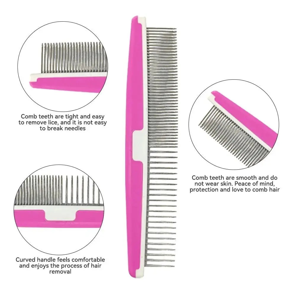 Portable Stainless Steel Pet Open Knot Comb Single Row Pet Supplies Dog Cat Pin Comb Grooming Shedding Tools Pet