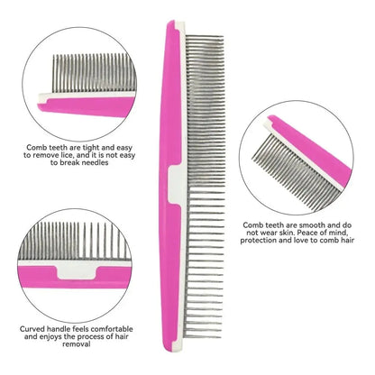 Portable Stainless Steel Pet Open Knot Comb Single Row Pet Supplies Dog Cat Pin Comb Grooming Shedding Tools Pet