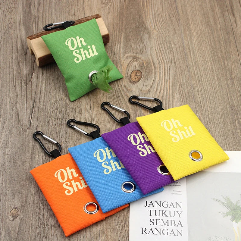 the FUNNY POOP BAG - Pet Supplies, Canvas Garbage Bags Poop Bag Dispenser, Portable Dog Poop Waste Bag Holder, Outdoor Puppy/Cat Pick Up Organizer