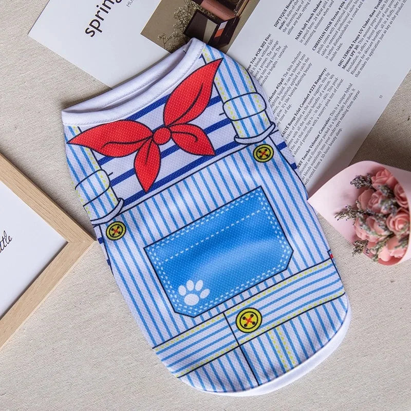 Quick-drying Yorkie Dog Vest Dog Tank Top Summer/Spring Cartoon Hoodie Chihuahua Dog Clothes French Bulldog Puppy Dogs/Cat Shirt