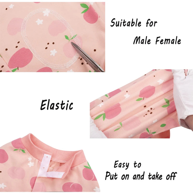 Large Dog Surgery Recovery Suit Cartoon Animal/Fruit Print Cotton Onesie Jumpsuit for Labrador Shiba Golden Retriever