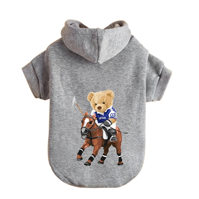 Pet Dog Clothes Autumn Winter Spring Small Medium Puppy Kitten York French Bulldog Luxury Fleece Lining Cat Pet Hoodies Perro